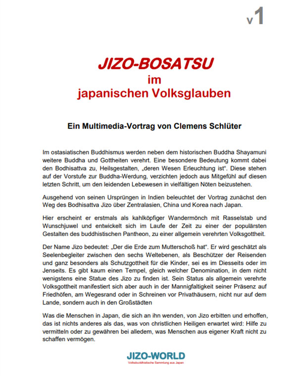 Jizo Bosatsu im japanischen Volksglauben